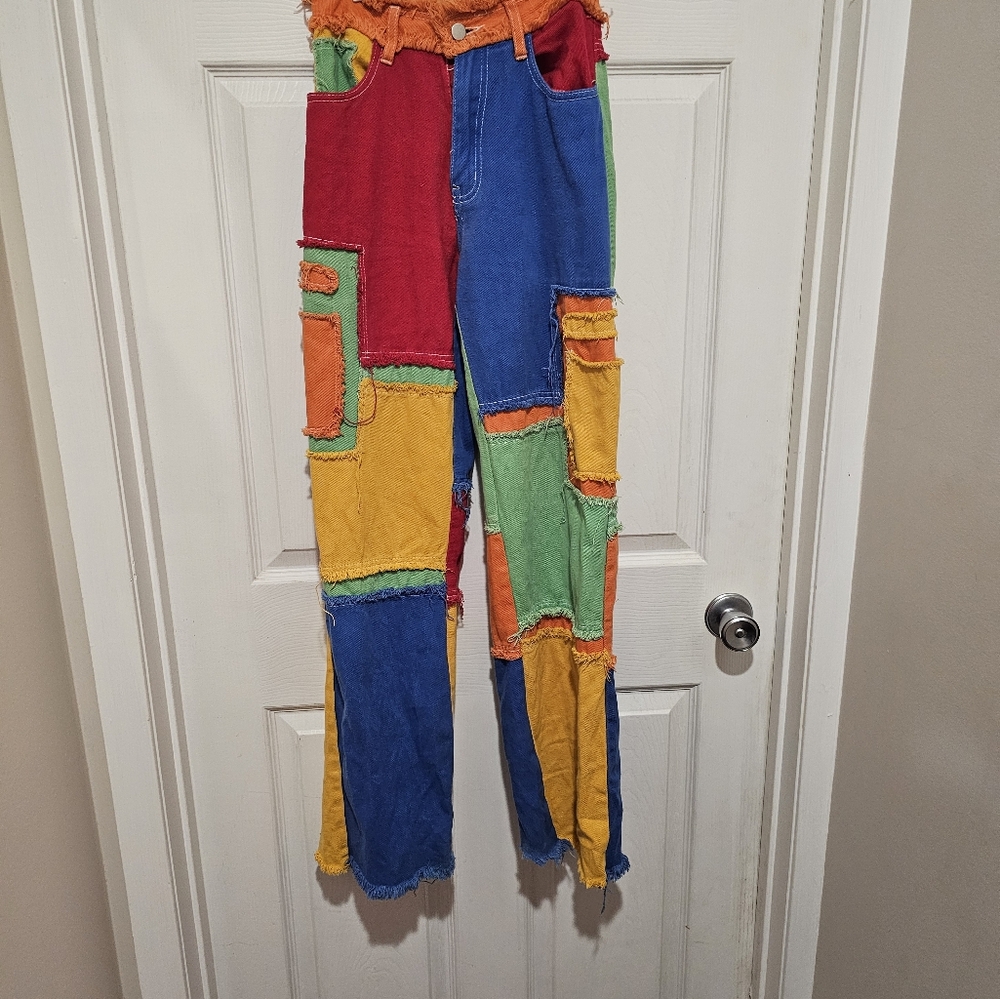 Colorful Patchwork Jeans